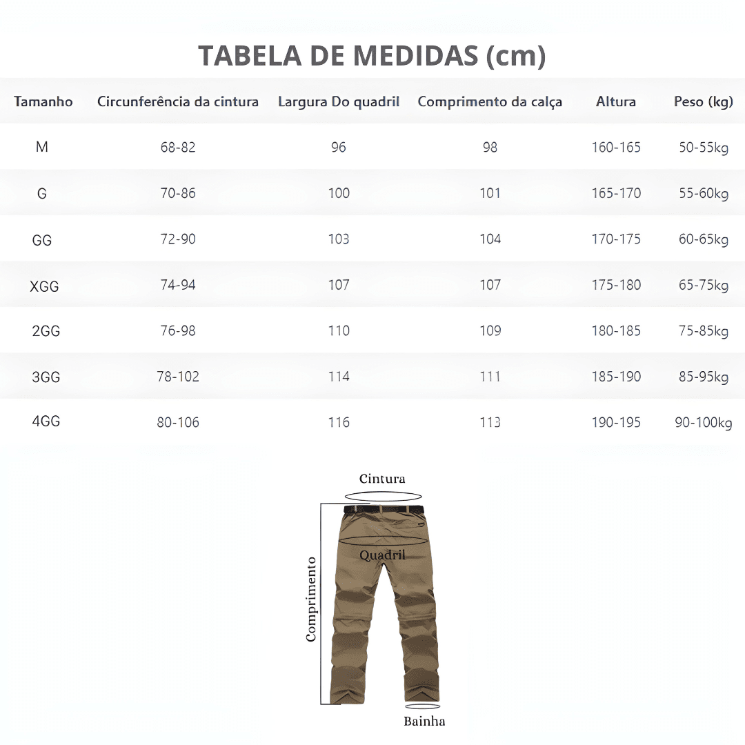 [COMPRE 1 LEVE 2] Calça Bermuda Cargo Destacável - Triunf + 2 Brindes